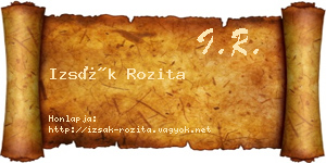 Izsák Rozita névjegykártya